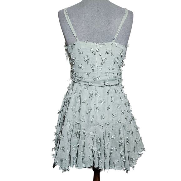 Green Mini V Neck Dress Size 6 - Picture 2 of 5